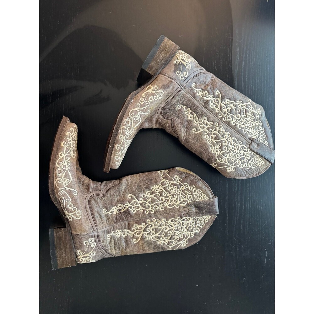 CORRAL WOMEN'S CRATER WITH BONE EMBROIDERY WESTERN BOOTS - SNIP TOE - Picture 10 of 10
